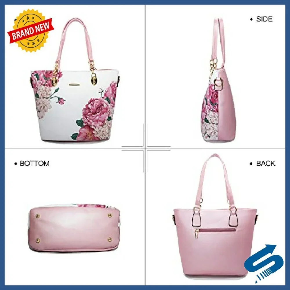 6-Piece Kids Faux Leather Purse Set with Tote Shoulder Bag Clutch - Picture 5 of 8